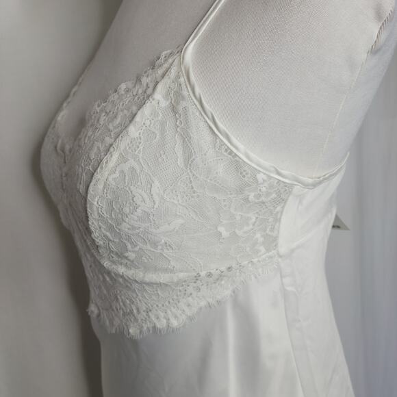 INC International Concepts Lace & Satin Short Nightgown Washed White NWT Small - Picture 7 of 11